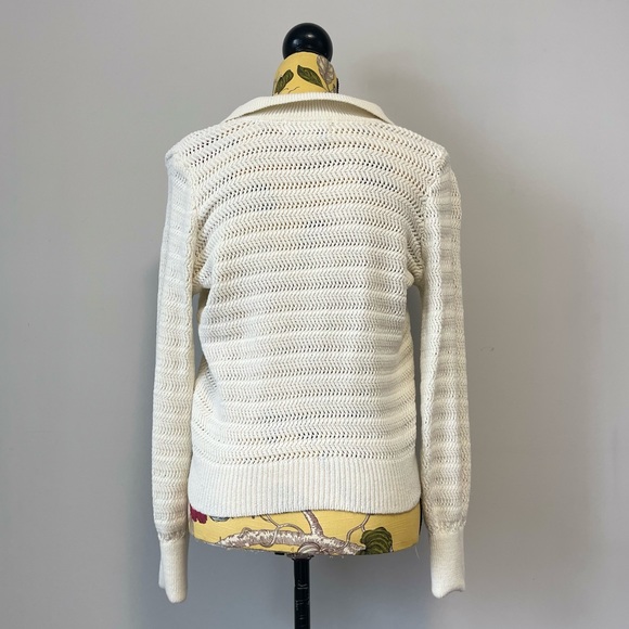 Rachel Zoe Cream Knit Pullover Long Sleeves Sweater Small - Picture 3 of 7